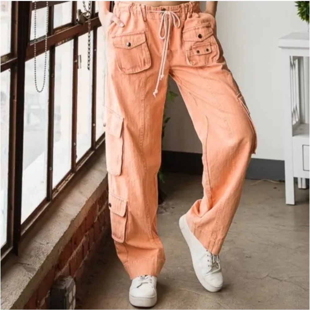 Oli & Hali Peach Cargo Trousers